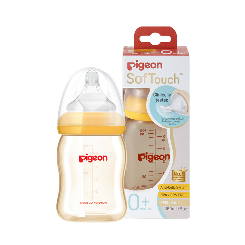 Bình Sữa PPSU Plus 160ml cổ rộng NV Silicon siêu mềm Plus Nhập Khẩu