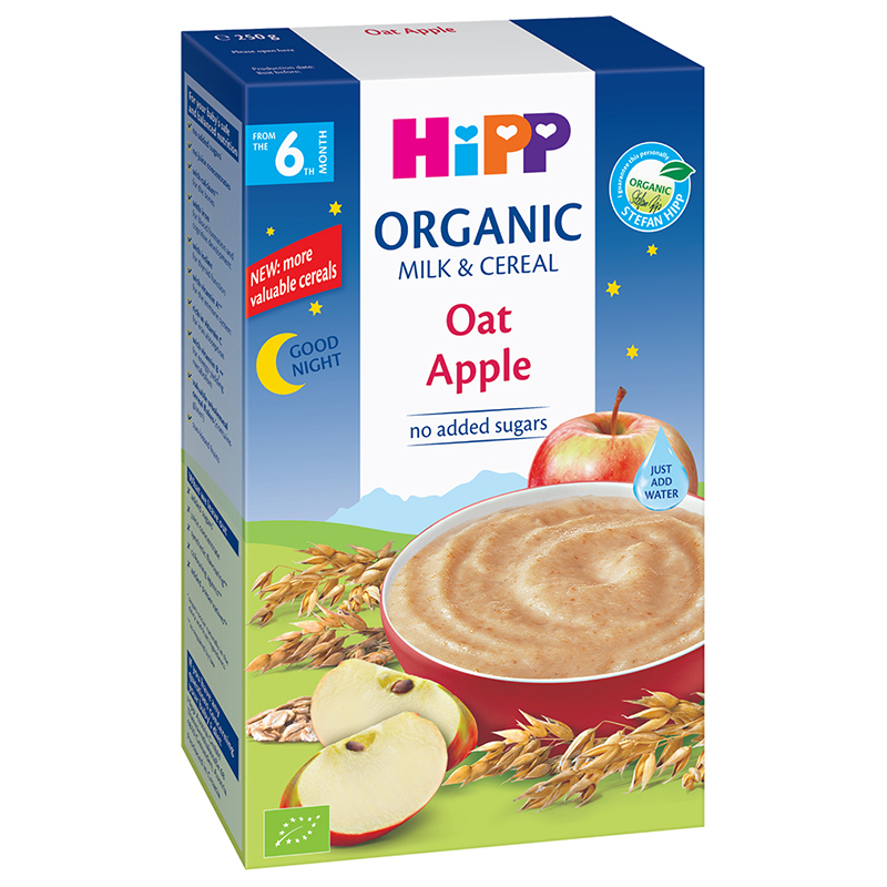 Bột ăn dặm HiPP chúc ngủ ngon dinh dưỡng sữa yến mạch, táo tây (250g)