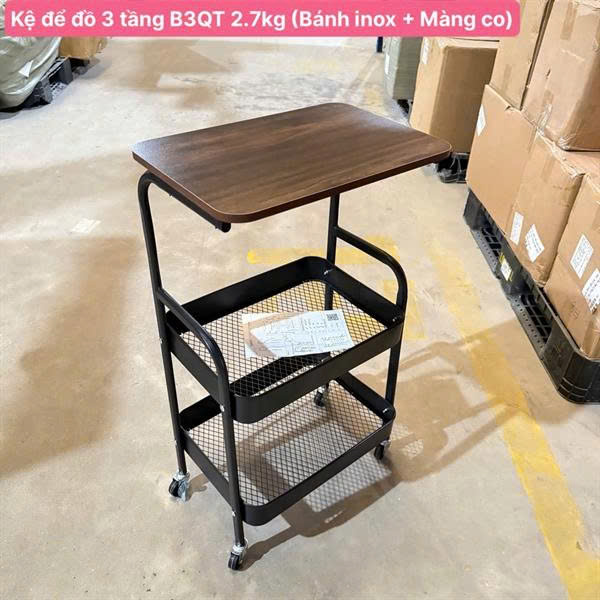 KỆ ĐỂ ĐỒ 3 TẦNG B3QT MẶT GỖ