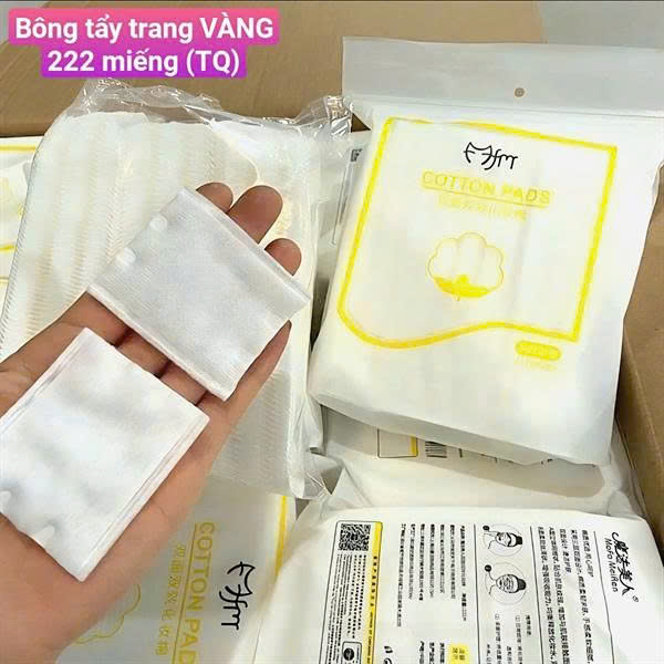 BÔNG TẨY TRANG VÀNG 222 MIẾNG