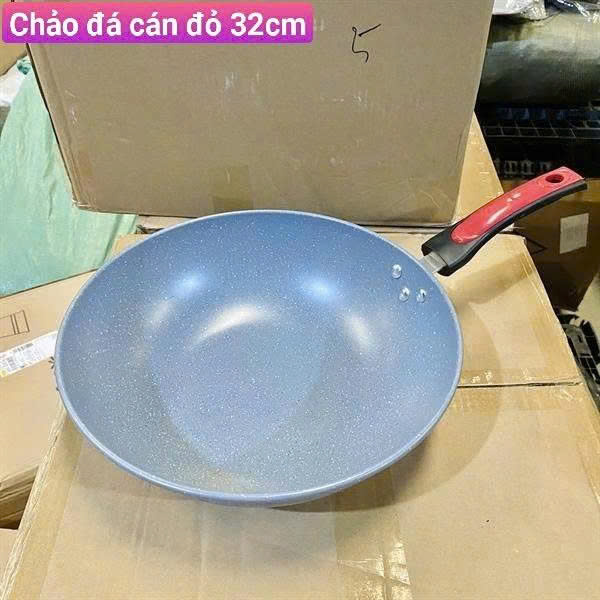 CHẢO ĐÁ CHỐNG DÍNH CÁN ĐỎ 32CM