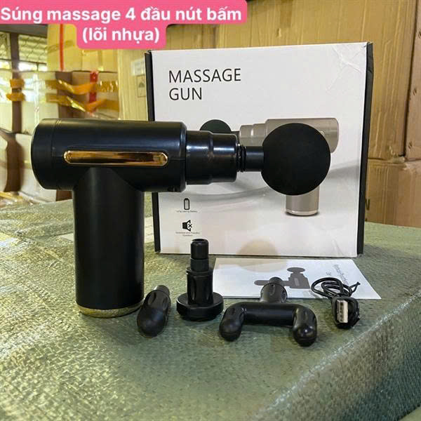 SÚNG MASSAGE CẦM TAY 4 ĐẦU