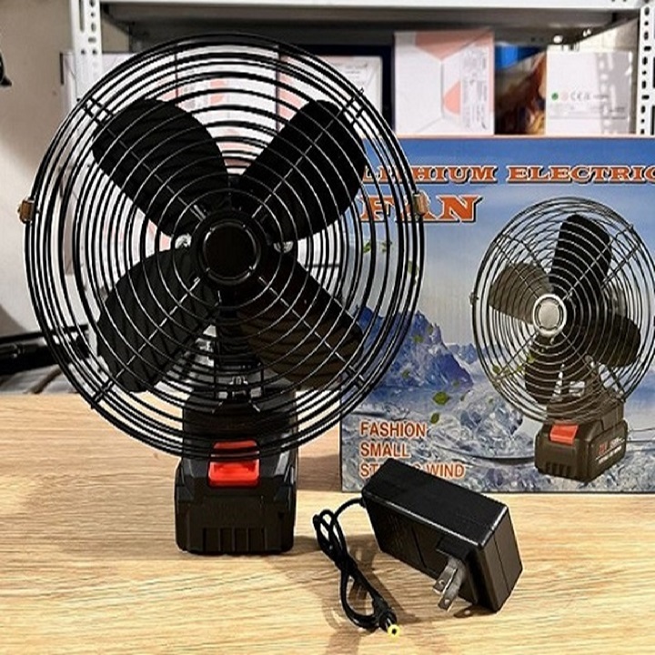 QUẠT TÍCH ĐIỆN LỒNG SẮT 8INCH CHÂN PIN 10 CELL