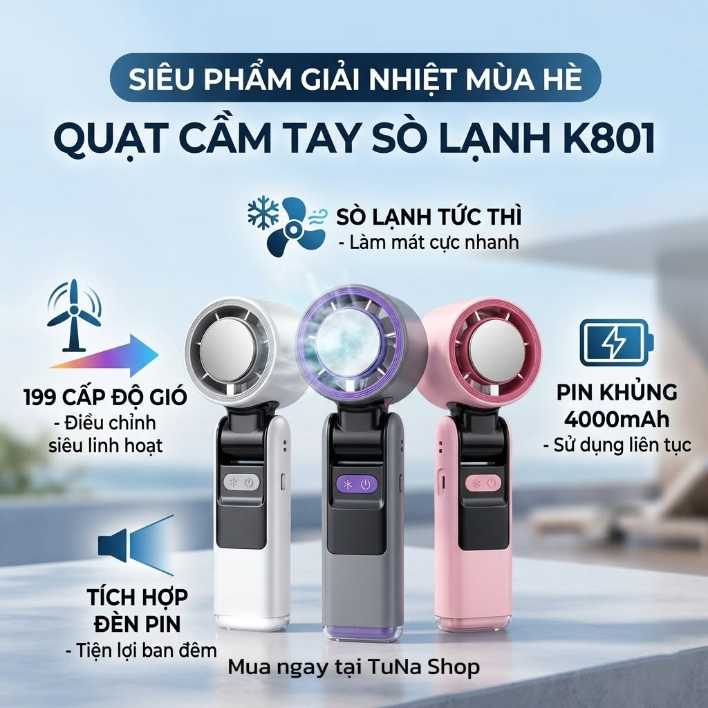 Quạt mini Cầm Tay Sò Lạnh K-801