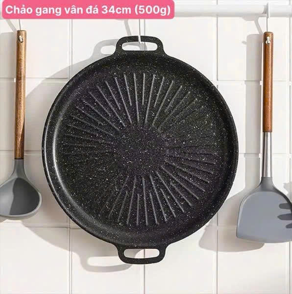 Chảo Gang Vân Đá 34cm - 500g