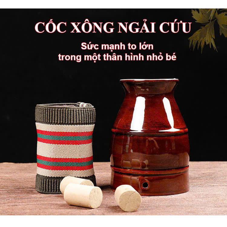 Cốc Xông Ngải Cứu Bằng Sứ
