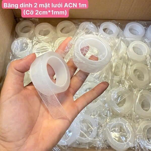 Băng Dính 2 Mặt Lưới ACN 1m (2cm*1mm) - Siêu Dính, Siêu Bền