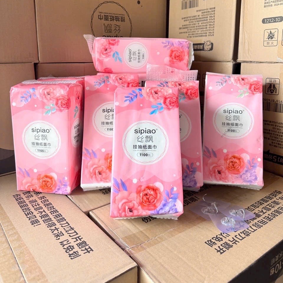 Giấy Ăn Rút Sipiao Hoa Hồng 2.2kg – Mềm Mịn, An Toàn