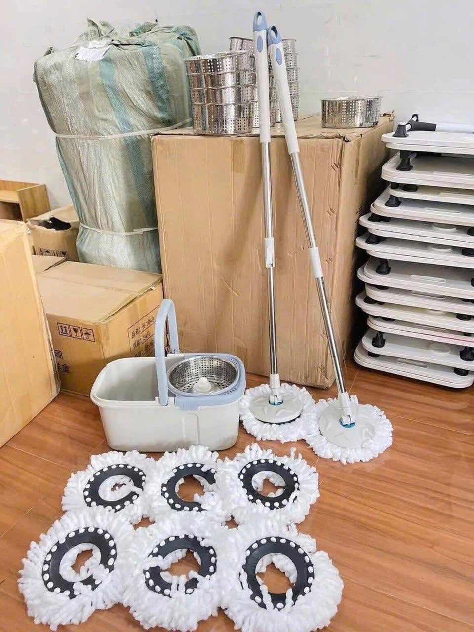 Bộ Chổi Lau Nhà Thông Minh IX65 (2 Gậy, 8 Bông)