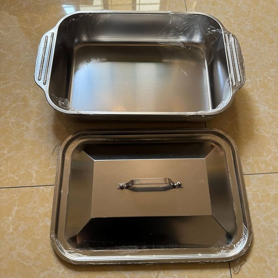 Khay Nướng Cá Kèm Nắp Inox 37cm – Bền Bỉ, Sang Trọng, Giá Tận Xưởng