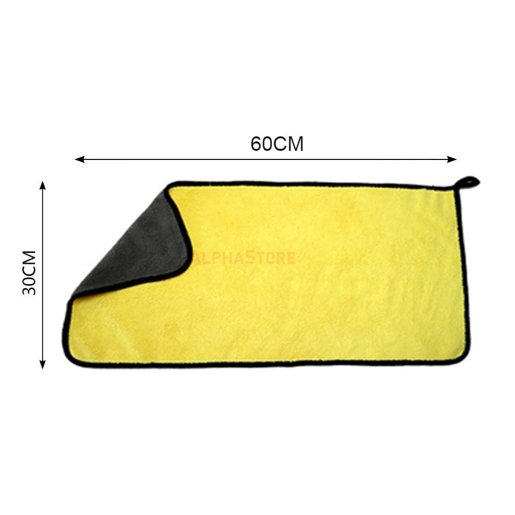 Khăn Lau Xe Vàng Xám 30x60cm (45g) - Siêu Thấm Hút, Chống Trầy Xước