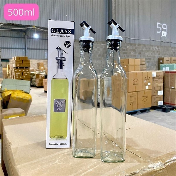 Chai Thủy Tinh Có Vòi Rót Dầu Ăn CV50 (500ml) – Sang Trọng, Tiện Dụng