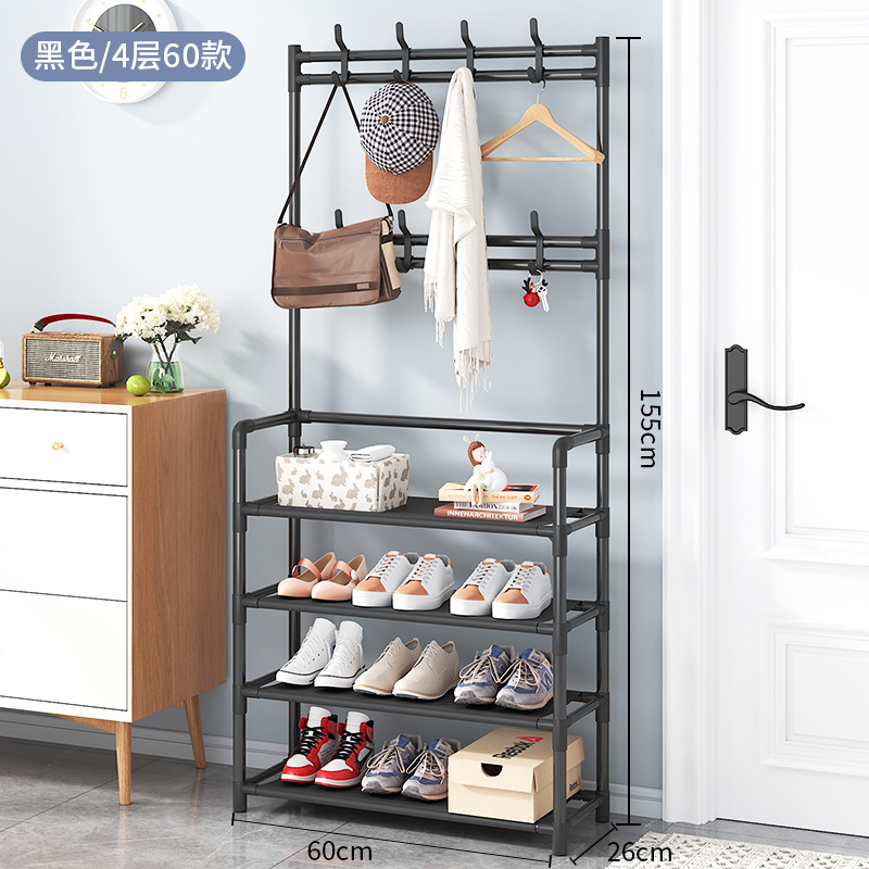 Kệ Giày Chữ L 4 Tầng Kèm Giá Treo Đồ – Đa Năng, Tiết Kiệm Không Gian