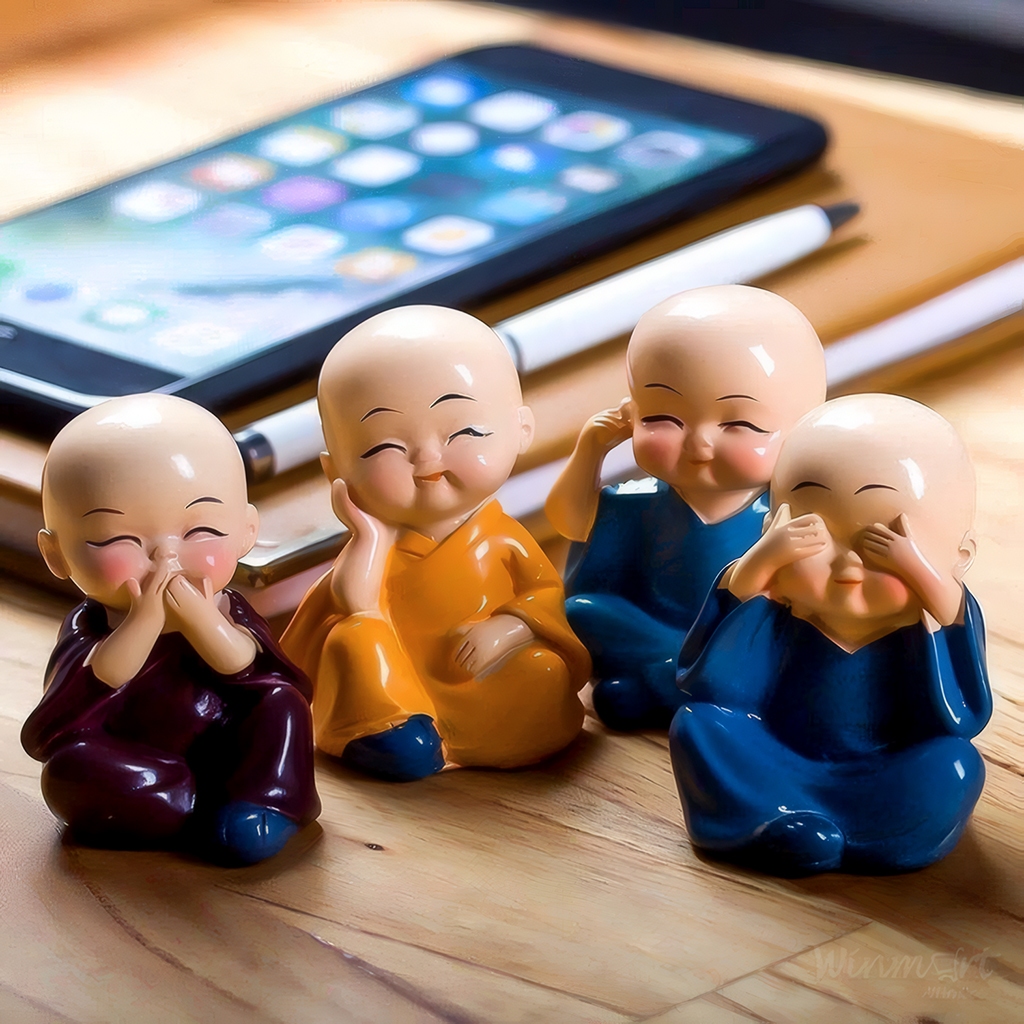 Tượng 4 Chú Tiểu "Tứ Không" Decor