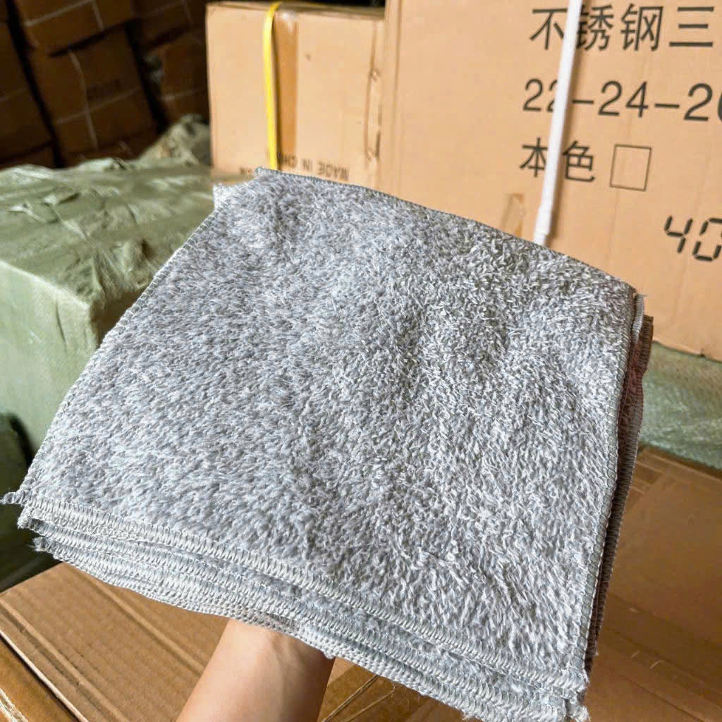 Khăn Lau Đa Năng Màu Xám (23*23cm, 9G) – Viền Bền Đẹp