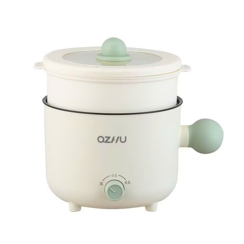 Nồi Lẩu Điện Mini Đa Năng Có Lồng Hấp OZHU 1.8L