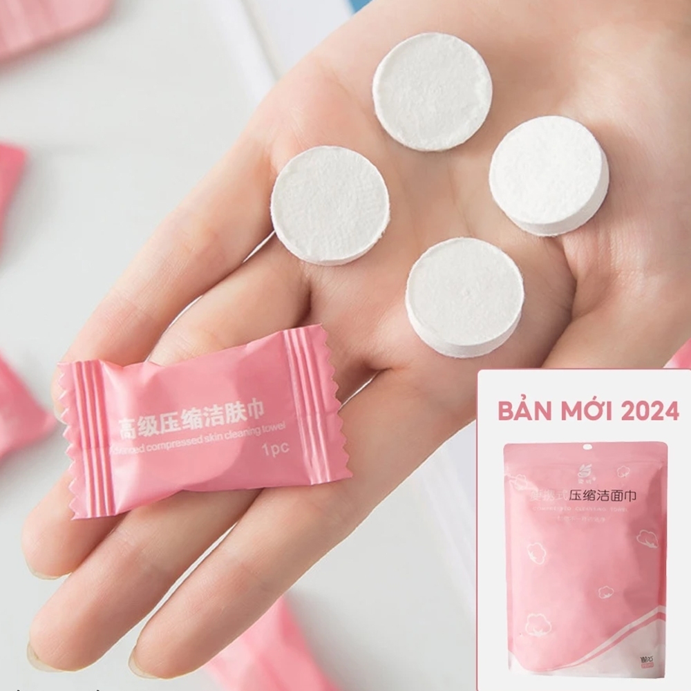 Khăn Rửa Mặt Nén Hồng Cole (Gói 100 Viên) – Tiện Lợi, An Toàn, Giá Tận Xưởng