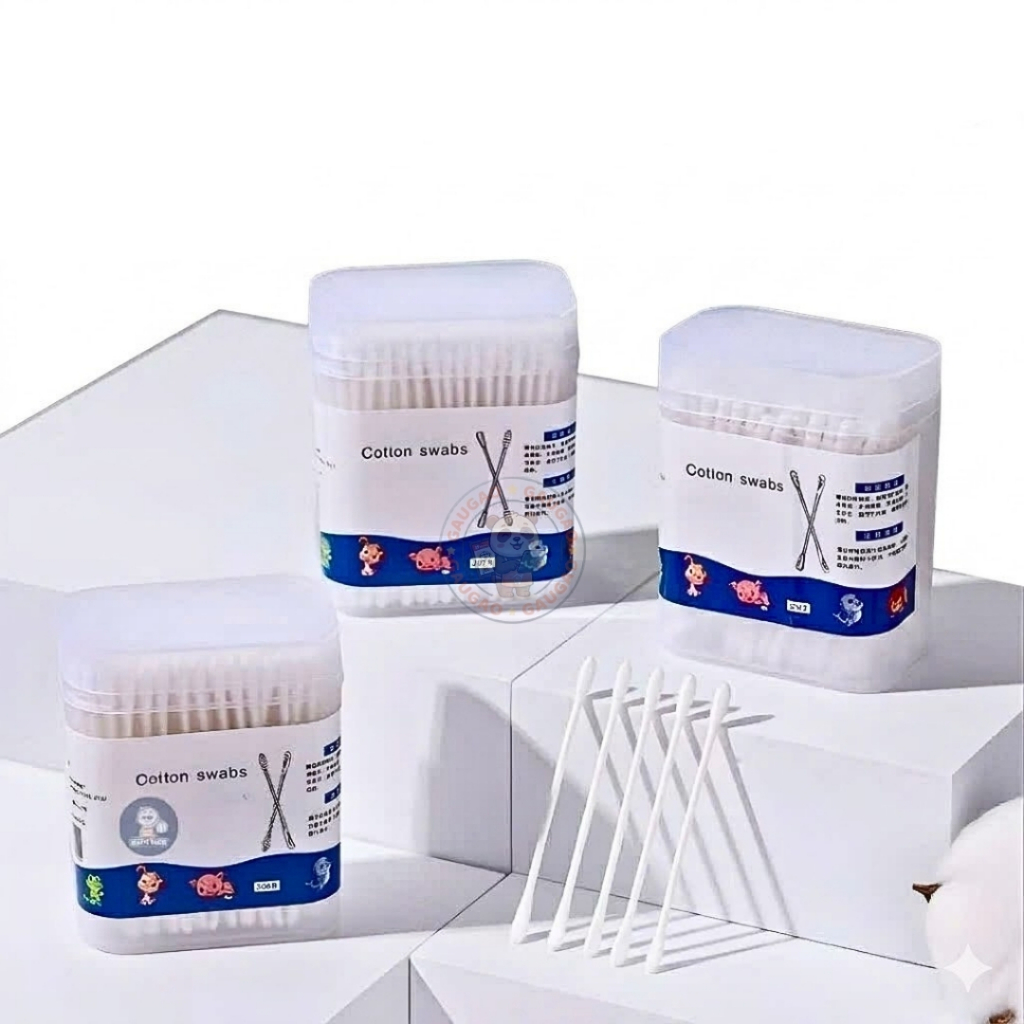 Hộp 200 Tăm Bông Dalaini 57g Cao Cấp - Mềm Mại, An Toàn
