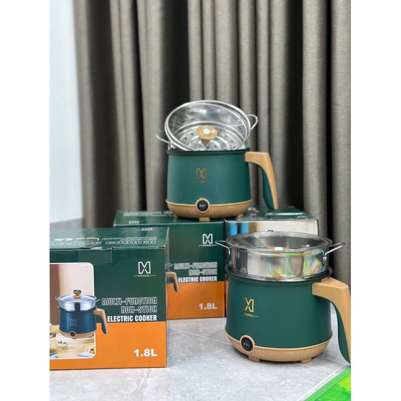 Ca Mì Điện Đa Năng Mandeli 18cm (Kèm Vỉ Inox) – Chống Dính, Giá Tận Xưởng