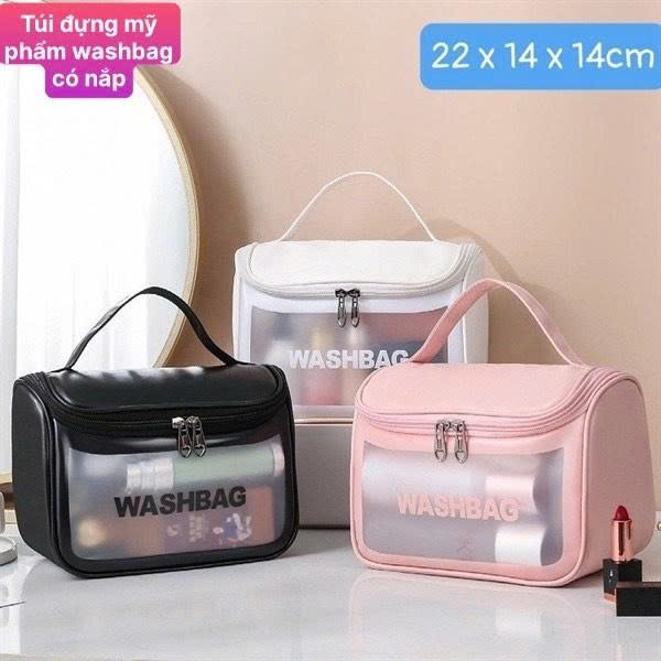 Túi Đựng Mỹ Phẩm Washbag Có Nắp (22x14x14cm) - Gọn Gàng, Sang Trọng