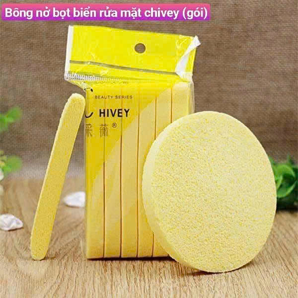 Bông Nở Bọt Biển Rửa Mặt Chivey - Làm Sạch Sâu, Mềm Mịn
