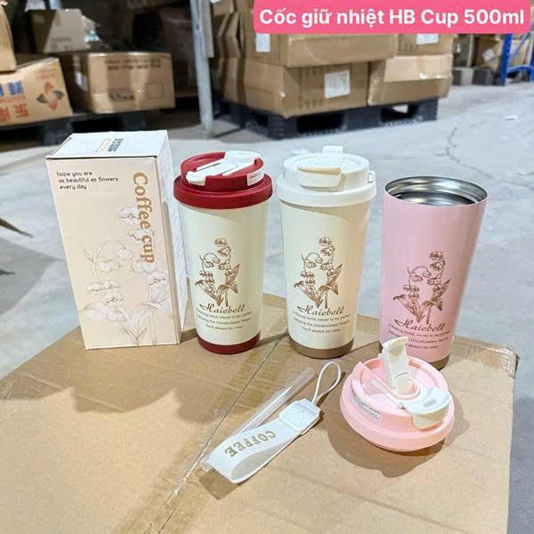 Cốc Giữ Nhiệt HB Cup 500ml - Thiết Kế Vintage, Giữ Nhiệt Đỉnh Cao