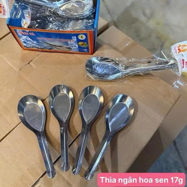 Thìa Inox Ngắn Hoa Sen (17g) – Sang Trọng, Bền Bỉ, Giá Tận Xưởng