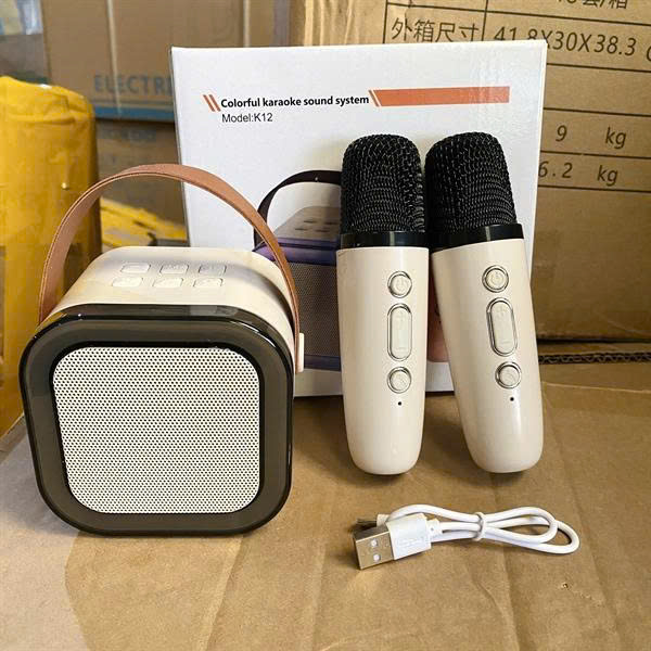 Loa Bluetooth Kèm 2 Mic K12 – Karaoke Giải Trí, Âm Thanh Đỉnh Cao