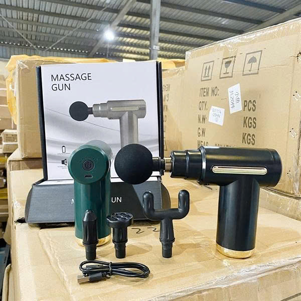 Máy Massage Gun Cầm Tay Lõi Đồng (không logo) – Trị Liệu Cơ Bắp, Giá Tận Xưởng