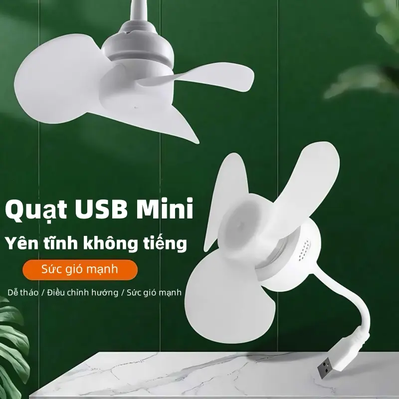 Quạt Cắm Điện USB 3 Cánh E27 – Siêu Mát, Uốn Dẻo