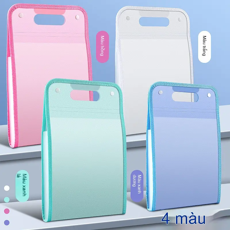 Túi Đựng Tài Liệu A4 Xách Tay Dọc – 4 Màu Pastel