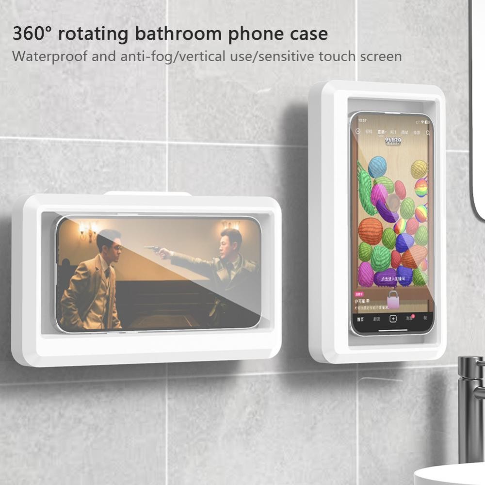Hộp Đựng Điện Thoại Chống Nước Gắn Tường – Xoay 360 Độ, Cảm Ứng Mượt
