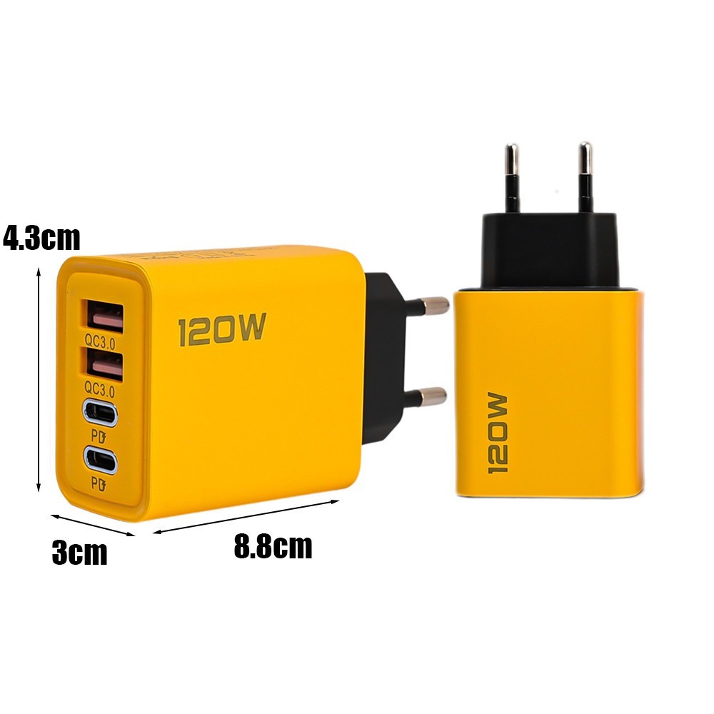 Củ Sạc Nhanh 120W 4 Cổng (2 Type-C + 2 USB) – Công Nghệ Sạc Siêu Tốc