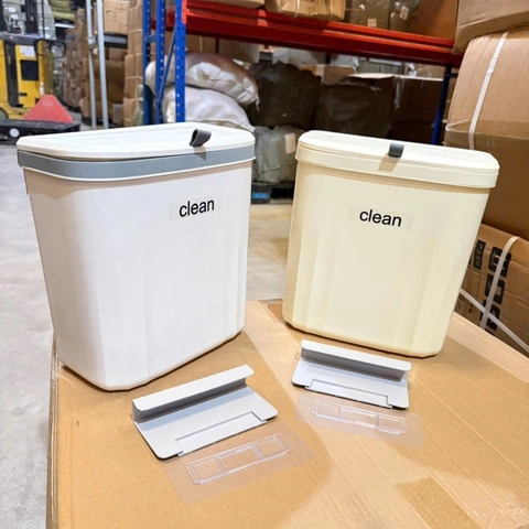 Thùng Rác Treo Tường Clean 12L (Có Nắp) – Giải Pháp Bếp Gọn Gàng