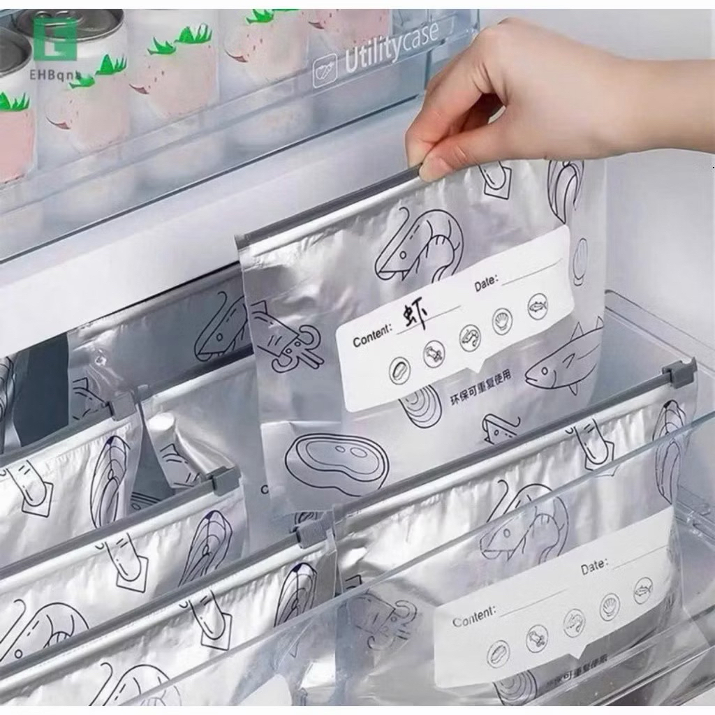 Set 10 Túi Zip Bạc Đựng Thực Phẩm Tủ Lạnh Cỡ Lớn
