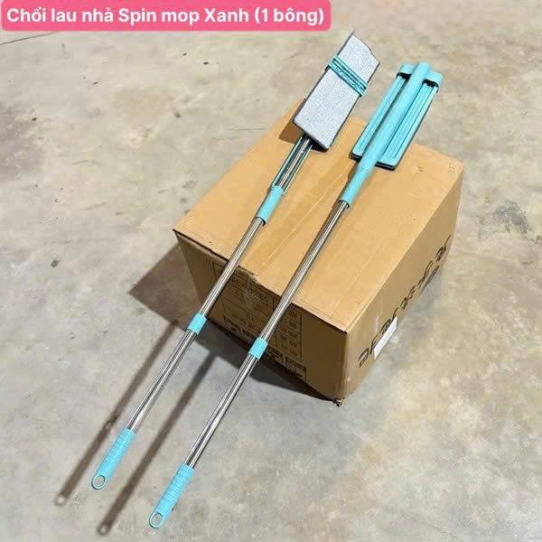Chổi Lau Nhà Thông Minh Spin Mop Xanh (1 Bông Lau)