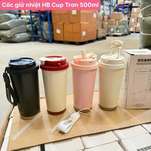 Cốc Giữ Nhiệt HB Cup Trơn 500ml Cao Cấp