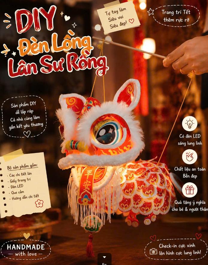 Lồng Đèn Lân Có Râu DIY Handmade
