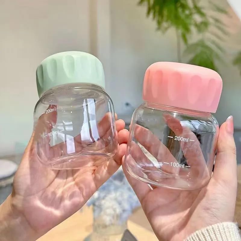 Bình Đựng Nước Thủy Tinh C300 Dáng Lùn 300ml Cute