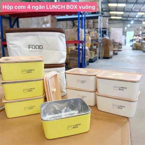 Set Hộp Cơm Giữ Nhiệt Lunch Box Vuông Cao Cấp