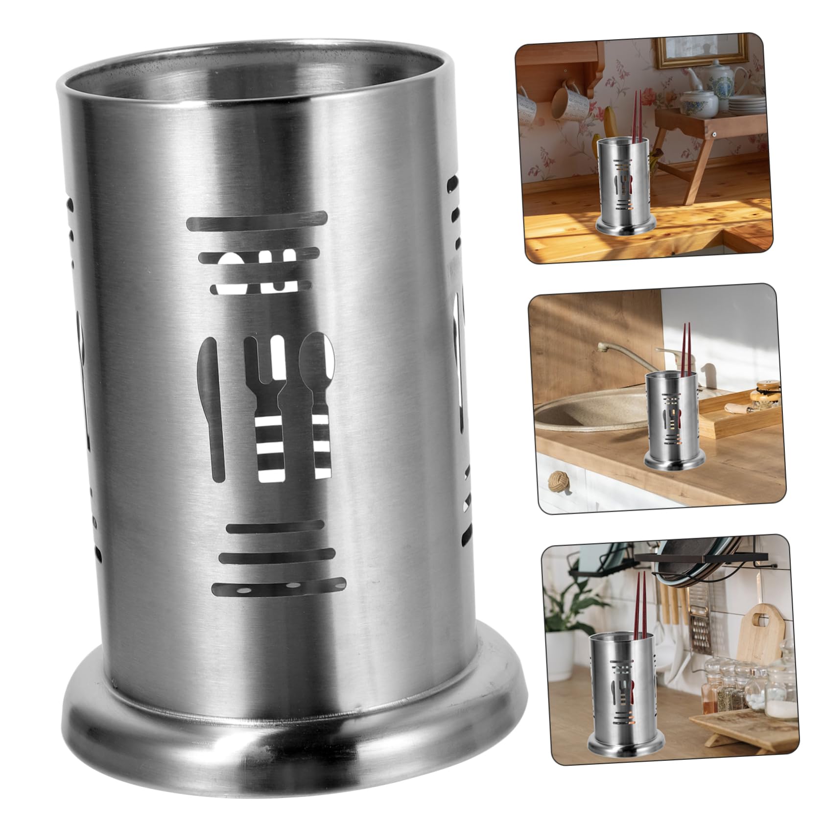 Ống Đựng Đũa Inox Tròn Đục Lỗ Cao Cấp