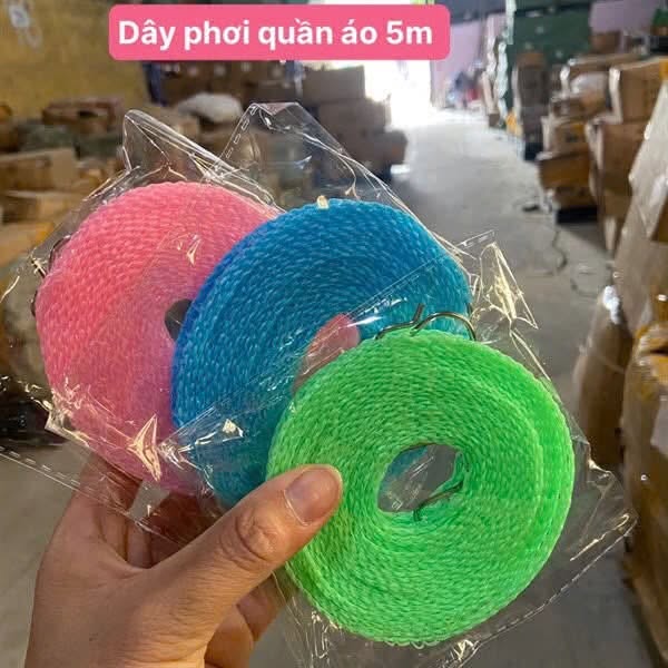 Dây Phơi Quần Áo 5M Thông Minh Có Lỗ Chống Xê Dịch