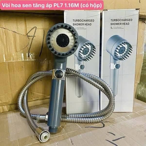 Vòi Hoa Sen Tăng Áp PL7 (1.16m) Kèm Hộp Cao Cấp