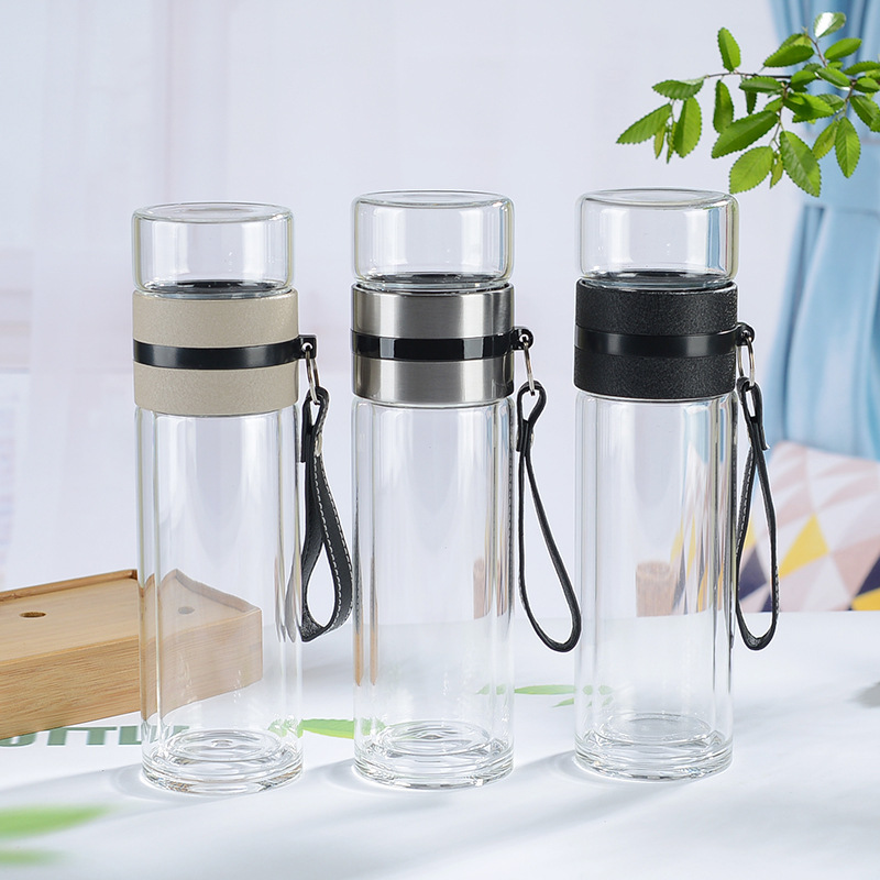 Bình Thủy Tinh Pha Trà 2 Ngăn 450ml Cao Cấp
