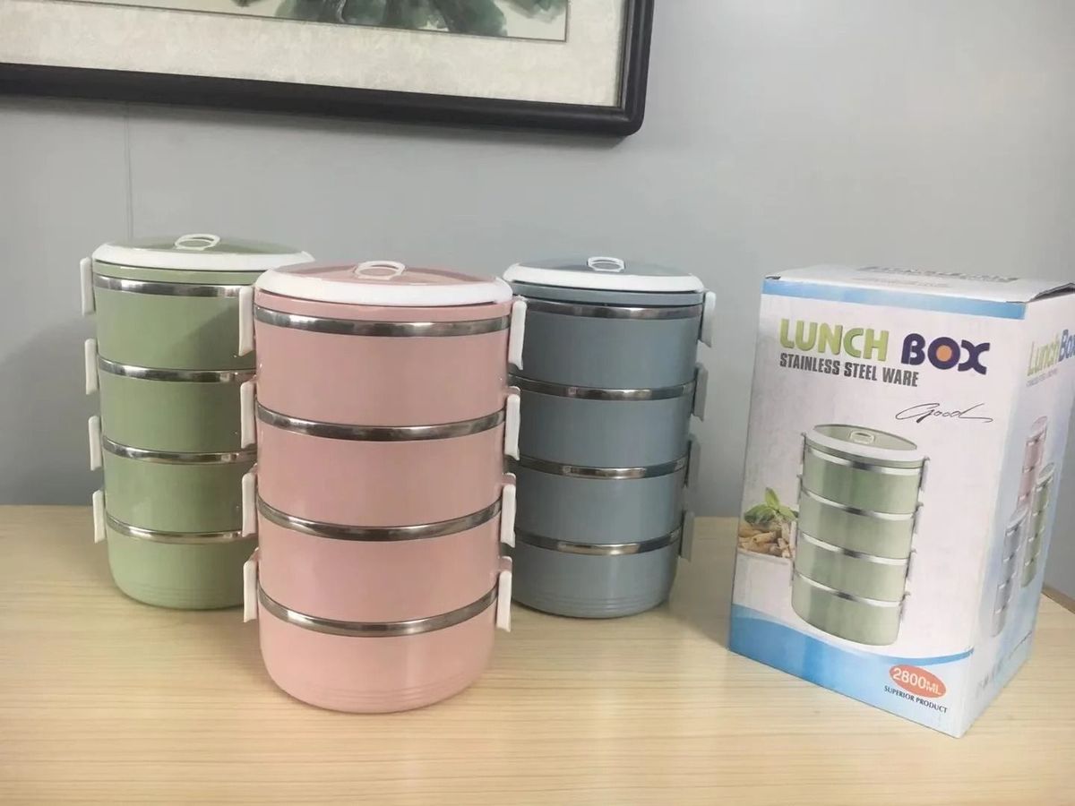 Hộp Cơm Giữ Nhiệt 4 Tầng Lúa Mạch Cao Cấp
