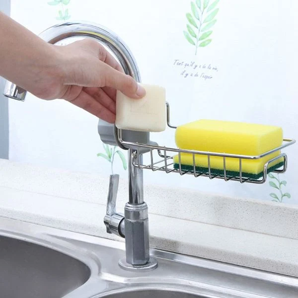 Kệ Inox Gắn Vòi Rửa Chén Đựng Giẻ Rửa Bát Cao Cấp