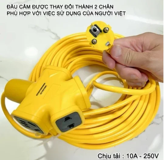 Dây Nguồn Cắm Điện Tachi 30M Màu Vàng Cao Cấp