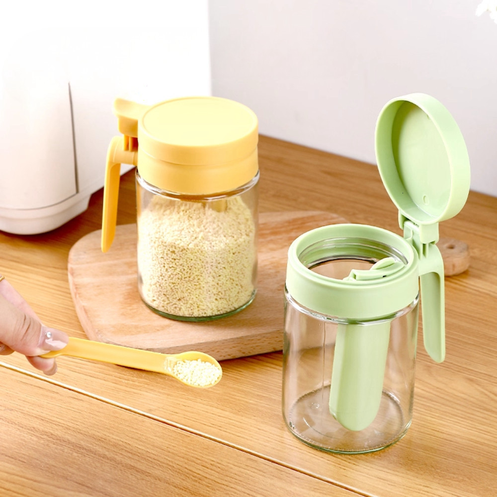 Lọ Đựng Gia Vị Thủy Tinh Có Thìa BX15 Cao Cấp