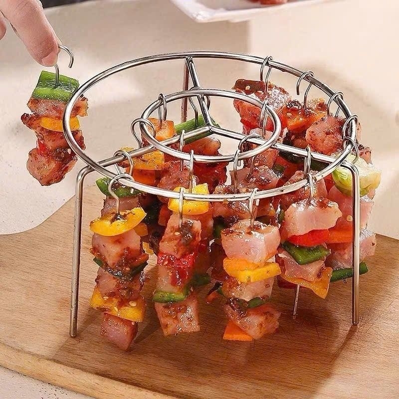 Giá Nướng Thịt Inox 24 Xiên Cho Nồi Chiên Không Dầu, Lò Nướng