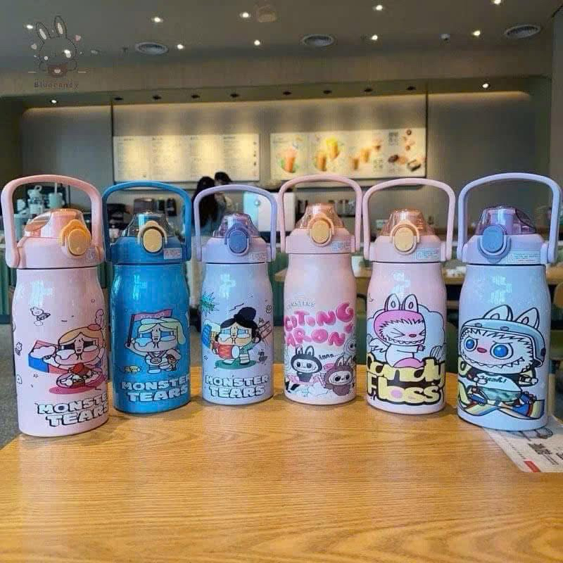 Bình Giữ Nhiệt Hình Labubu 1200ml Kèm Quai Xách
